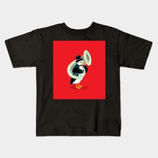 Puffin On A Tuba Kids T-Shirt